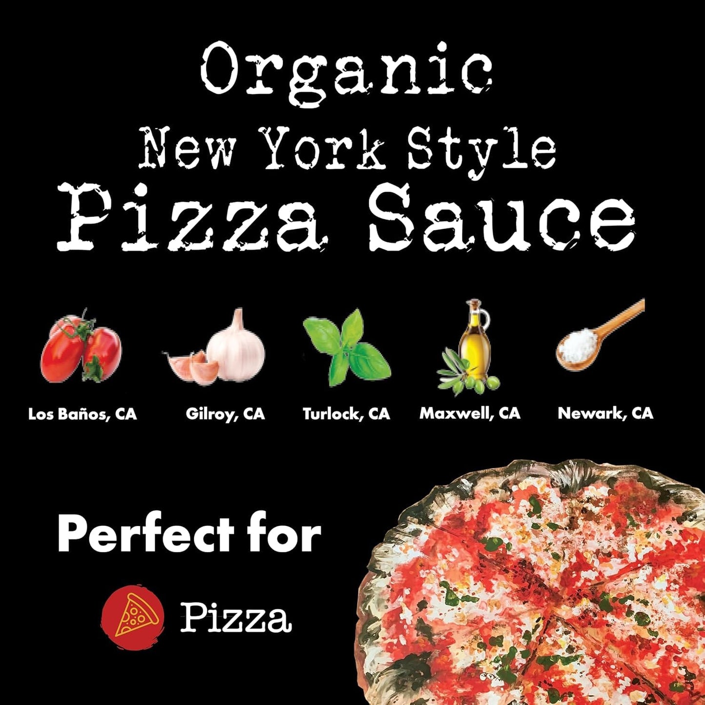 Bianco DiNapoli Organic NY Style Pizza Sauce - Vine Ripened California Grown Tomatoes - Made with Organic Garlic, Basil, Tomatoes & Extra Virgin Olive Oil For Homemade Pizza - 8 oz, 8 Pack