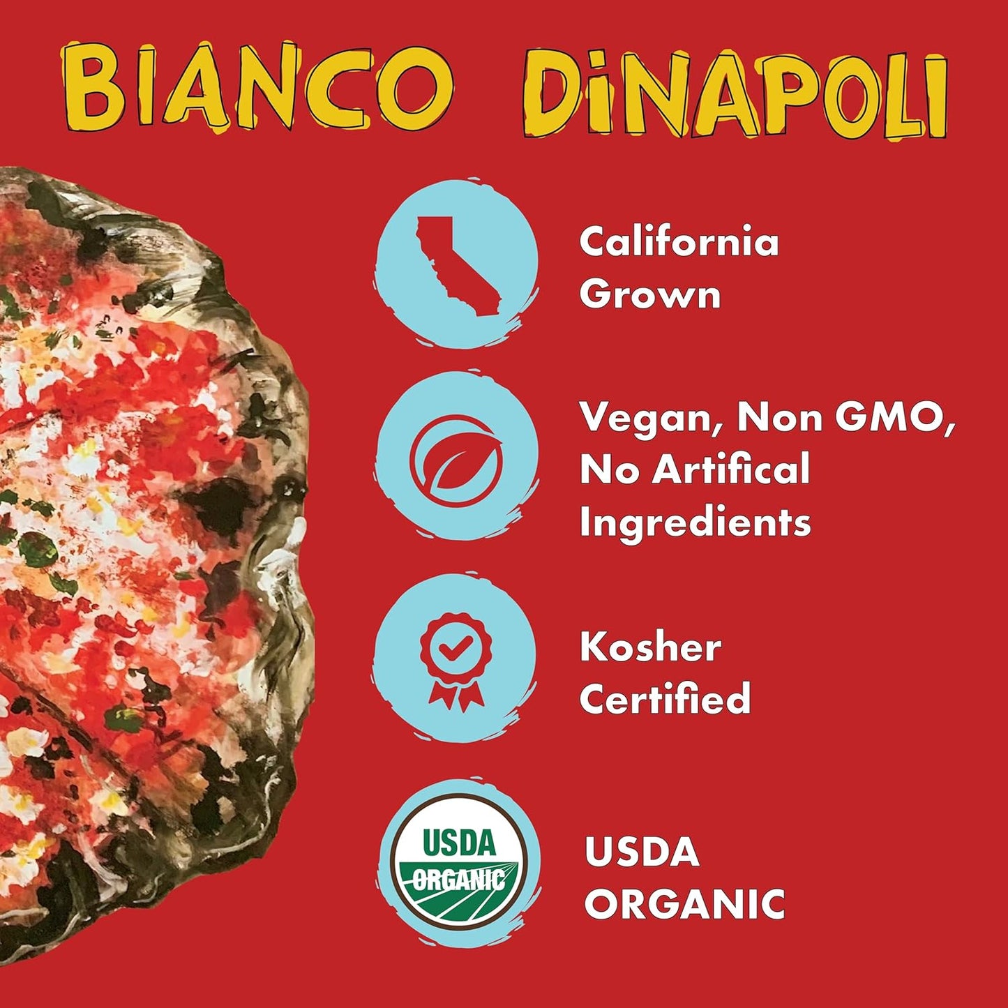 Bianco DiNapoli Organic Robusto Pizza Sauce – California Vine-Ripened Tomatoes – Made with Organic Garlic, Basil, Oregano & Extra Virgin Olive Oil – Ideal for Homemade Pizza – Canned Fresh – 8 Pack