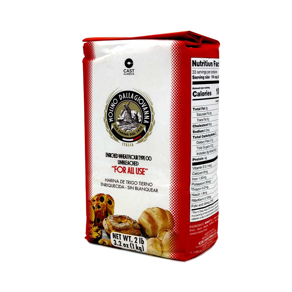 Molino DallaGiovanna Flour "For All Use" Type 00 1 Kilo Size (2 pack) 4.4 lbs