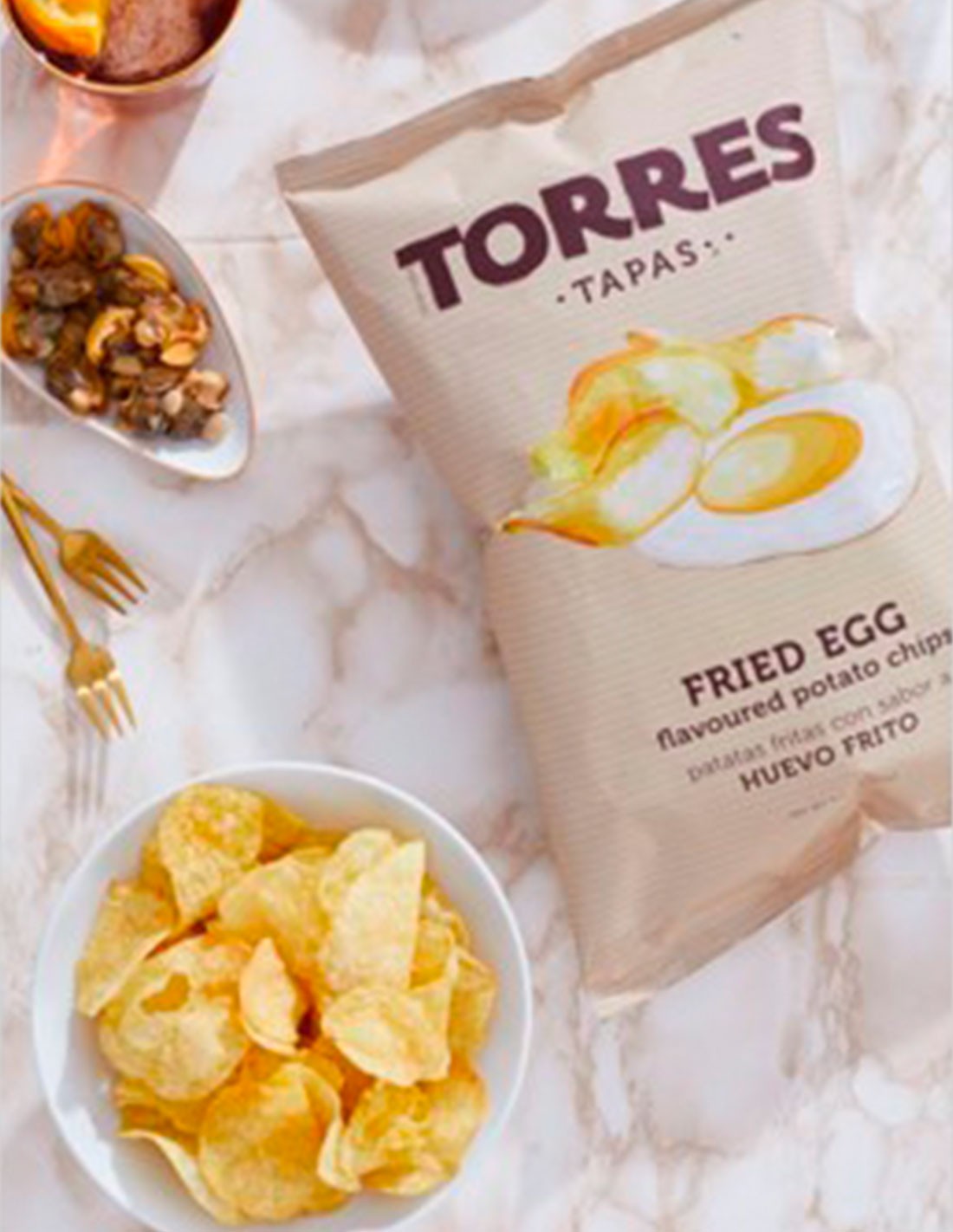 Torres Fried Egg Potato Chips — Case of 20 (1.76 oz (50g) Bags)