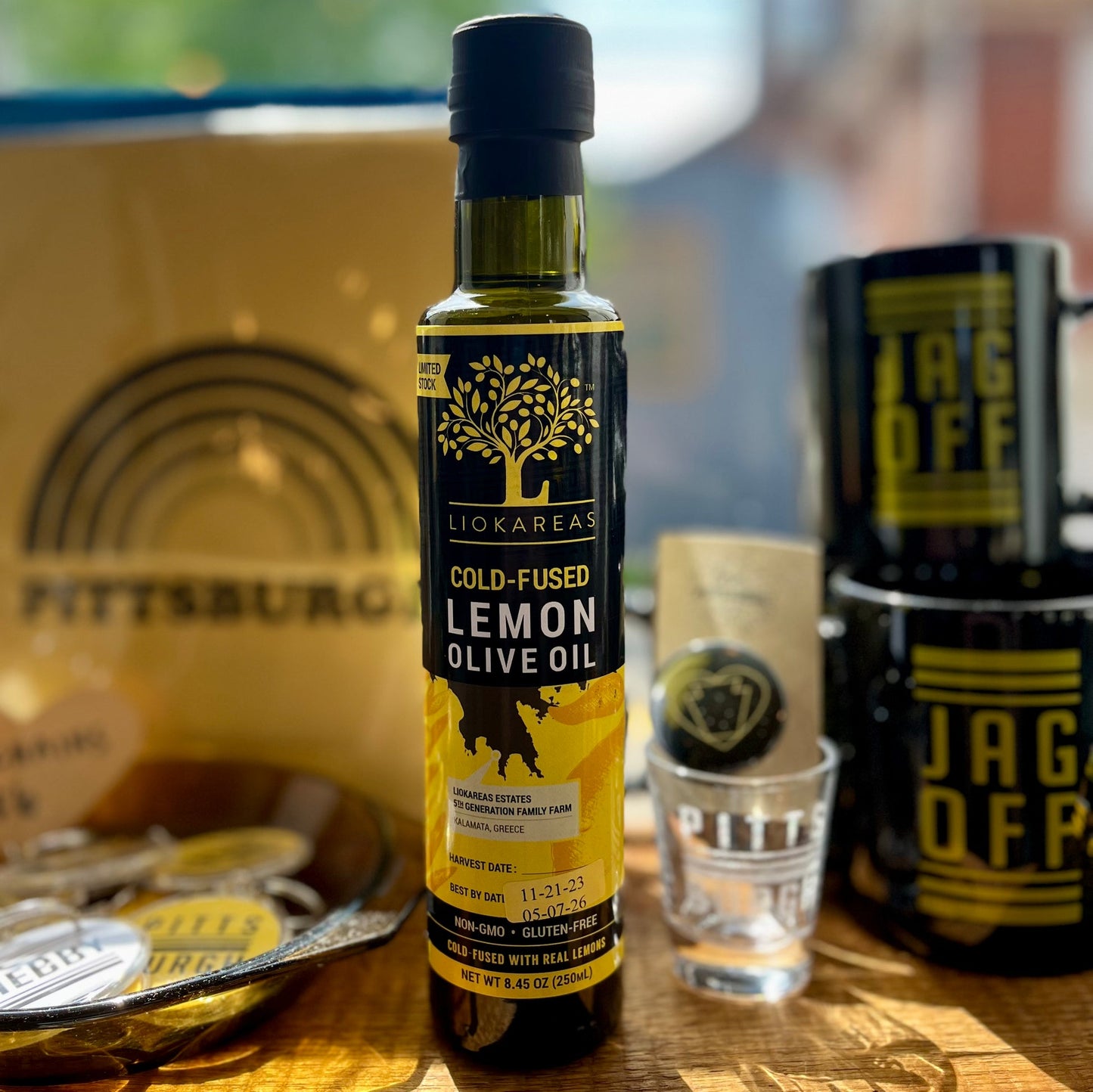 Liokareas Cold Fused Lemon Greek Olive Oil 250 Ml Glass Bottle