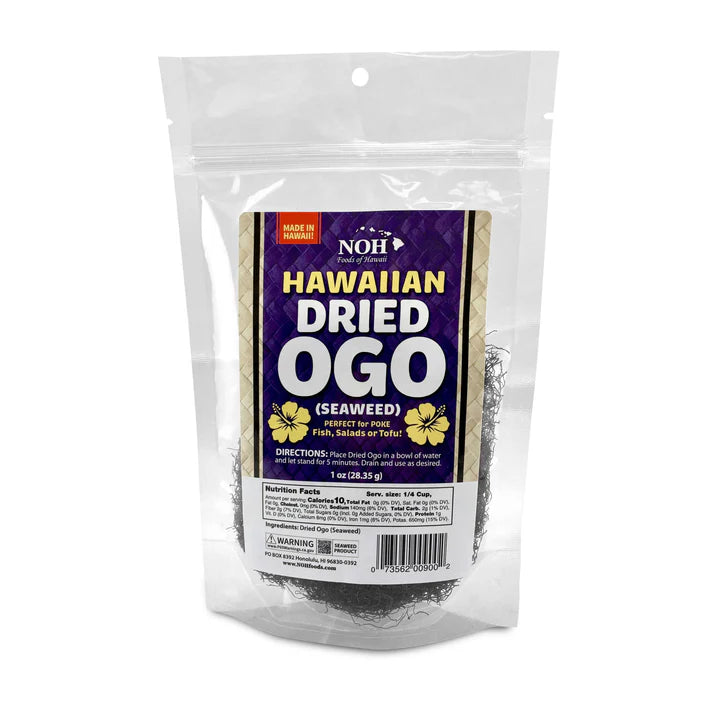 NOH Foods of Hawaii Hawaiian Dried Ogo (Seaweed) one ounce bag for sushi, poke, salads
