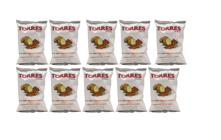 Torres Patatas Fritas Spanish Potato Chips Imported From Barcelona, Spain Exotic Flavors (Foie Gras, 10 Pack)