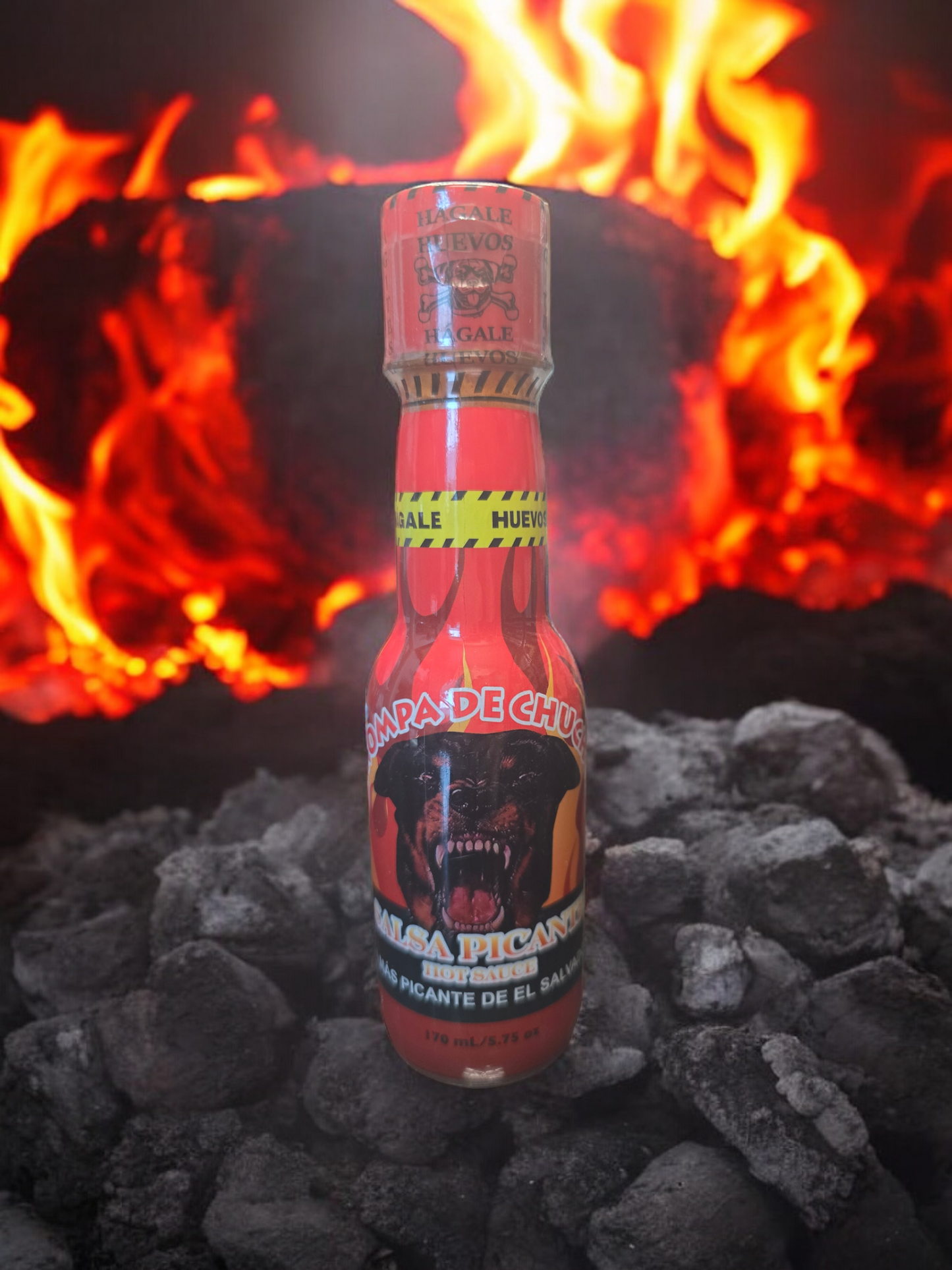 Trompa De Chucho Hot Sauce La Mas Picante De El Salvador 100% organic Imported Salvadorean Salsa Chili Vinegar 3 peppers Jalapeno, Habanero, Tabasco  Hagale Huevos!