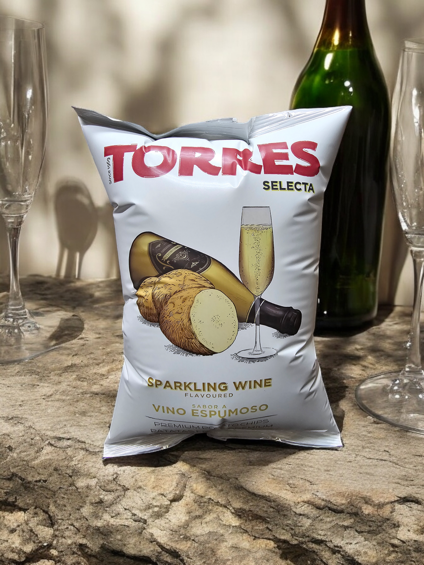 Torres Sparkling Wine Potato Chips — Case of 20 (1.76 oz (50g) Bags)