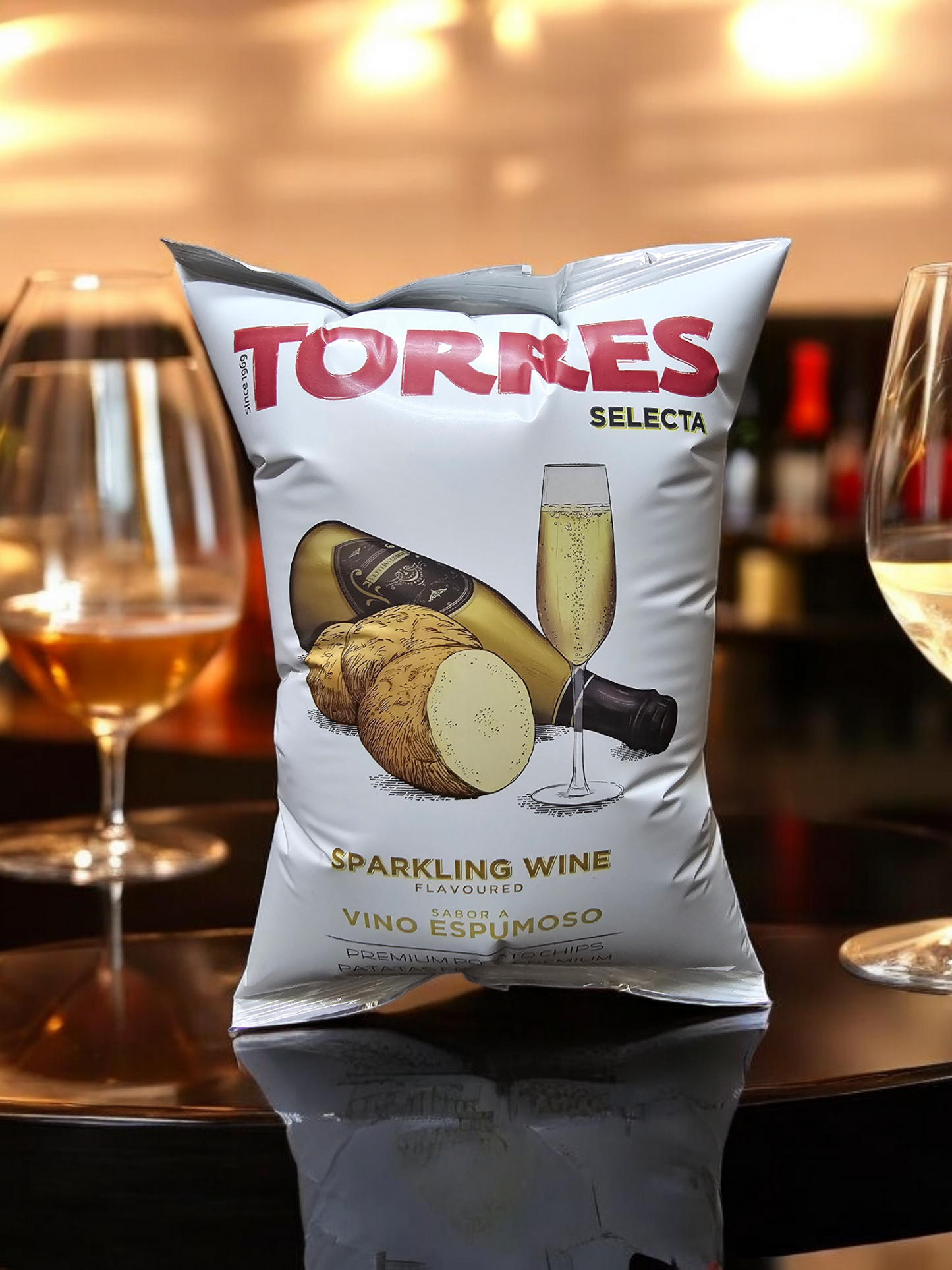 Torres Sparkling Wine Potato Chips — Case of 20 (1.76 oz (50g) Bags)