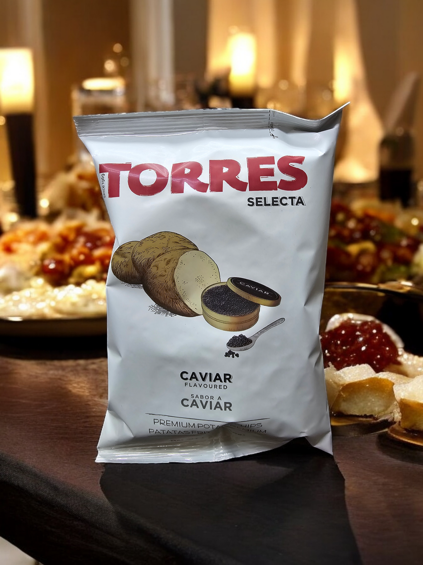 Torres Caviar Potato Chips — Case of 20 (1.41 oz (40g) Bags)