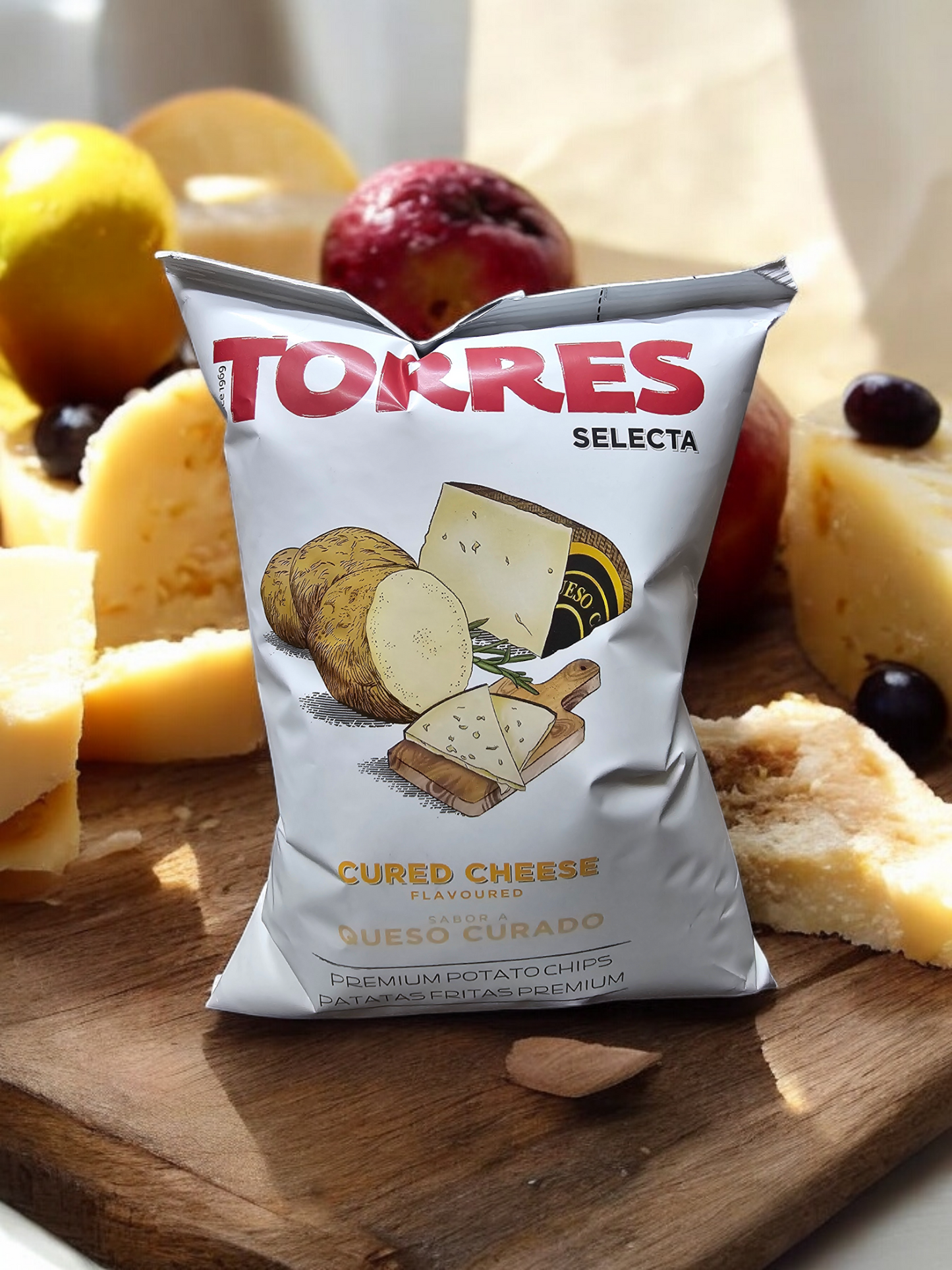 Torres Cured Cheese Potato Chips — Case of 20 (1.76 oz (50g) Bags)