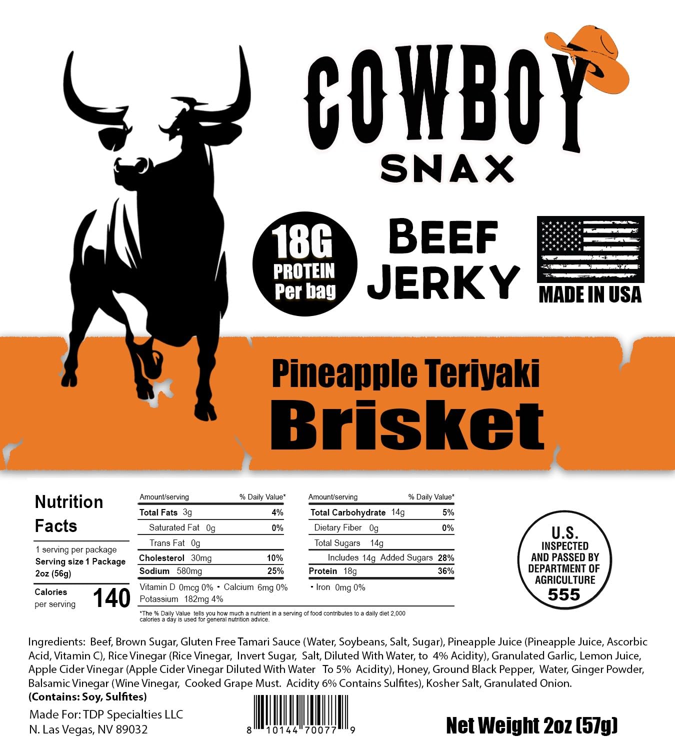Cowboy Snax All Brisket Beef Jerky 2 oz bags 7 flavors 18 g protein per bag detail view 5