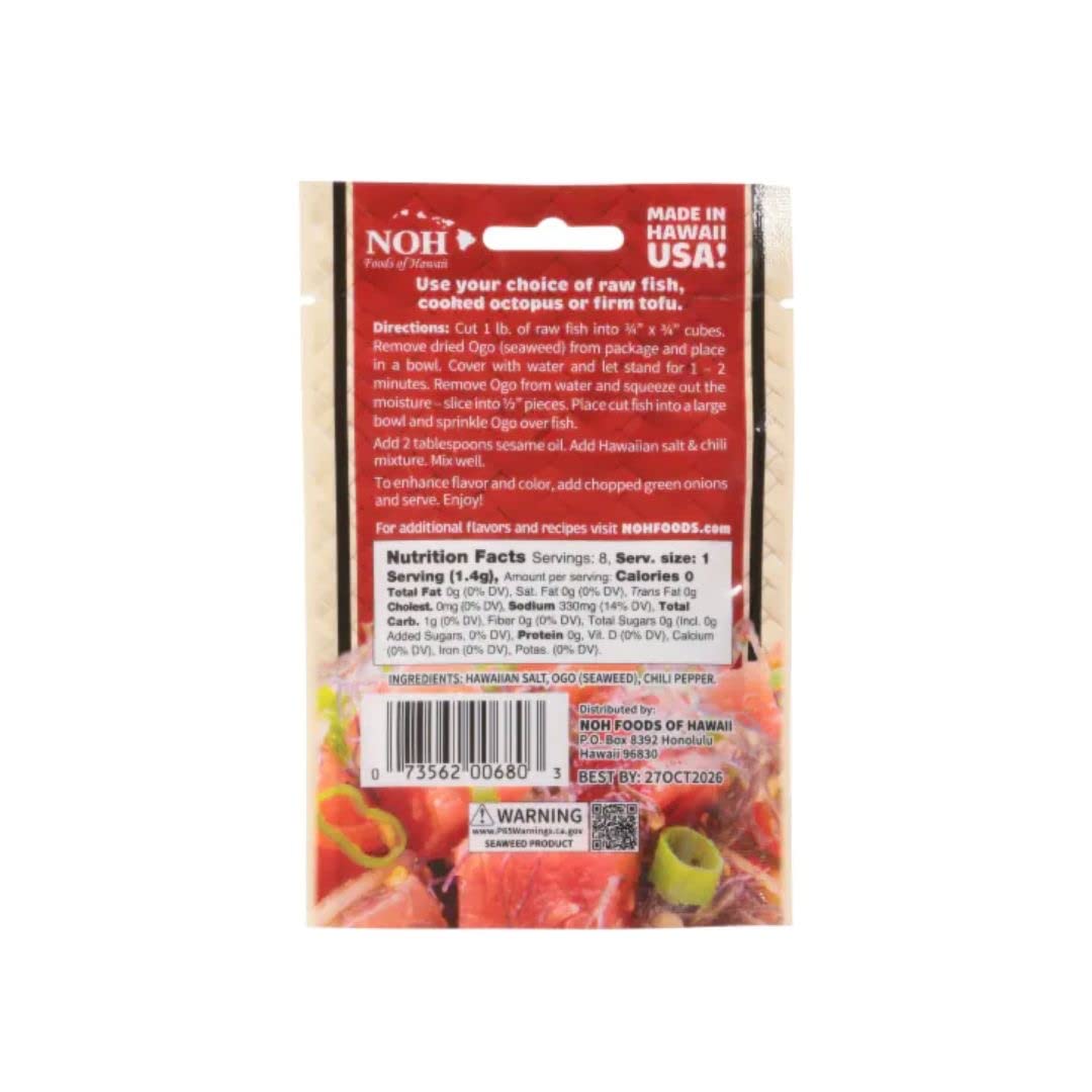 NOH Poke Mix Pack of 3 packets   Hawaiian Salt, Ogo, Chili pepper