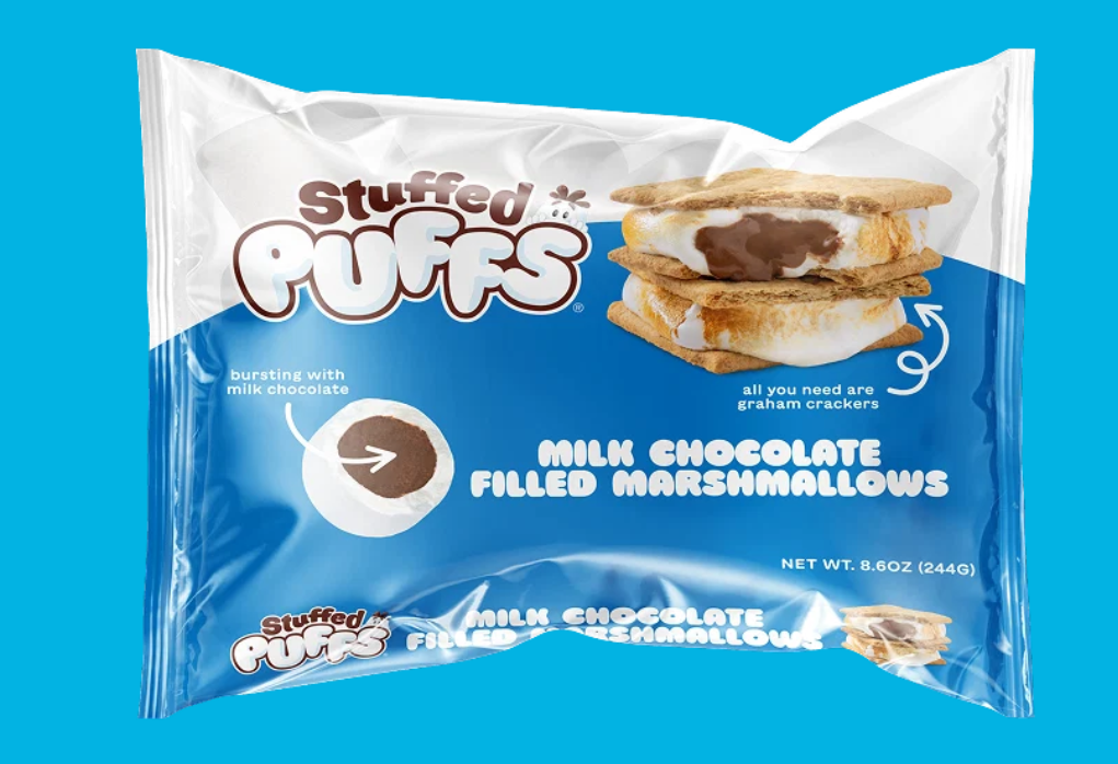 Stuffed Puffs Vanilla Marshmallow - Milk Chocolate Center - Case, 8.6 Ounce, 6 Per Case