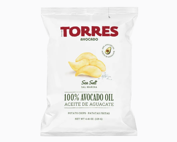 Torres Avocado Oil & Sea Salt Potato Chips — Case of 12 (1.41 oz (40g) Bags)