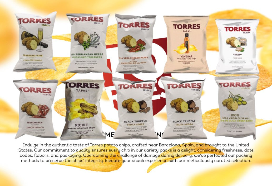 Torres Spanish Potato Chips SuperVariety Box 10 Flavors 1.76 oz bags