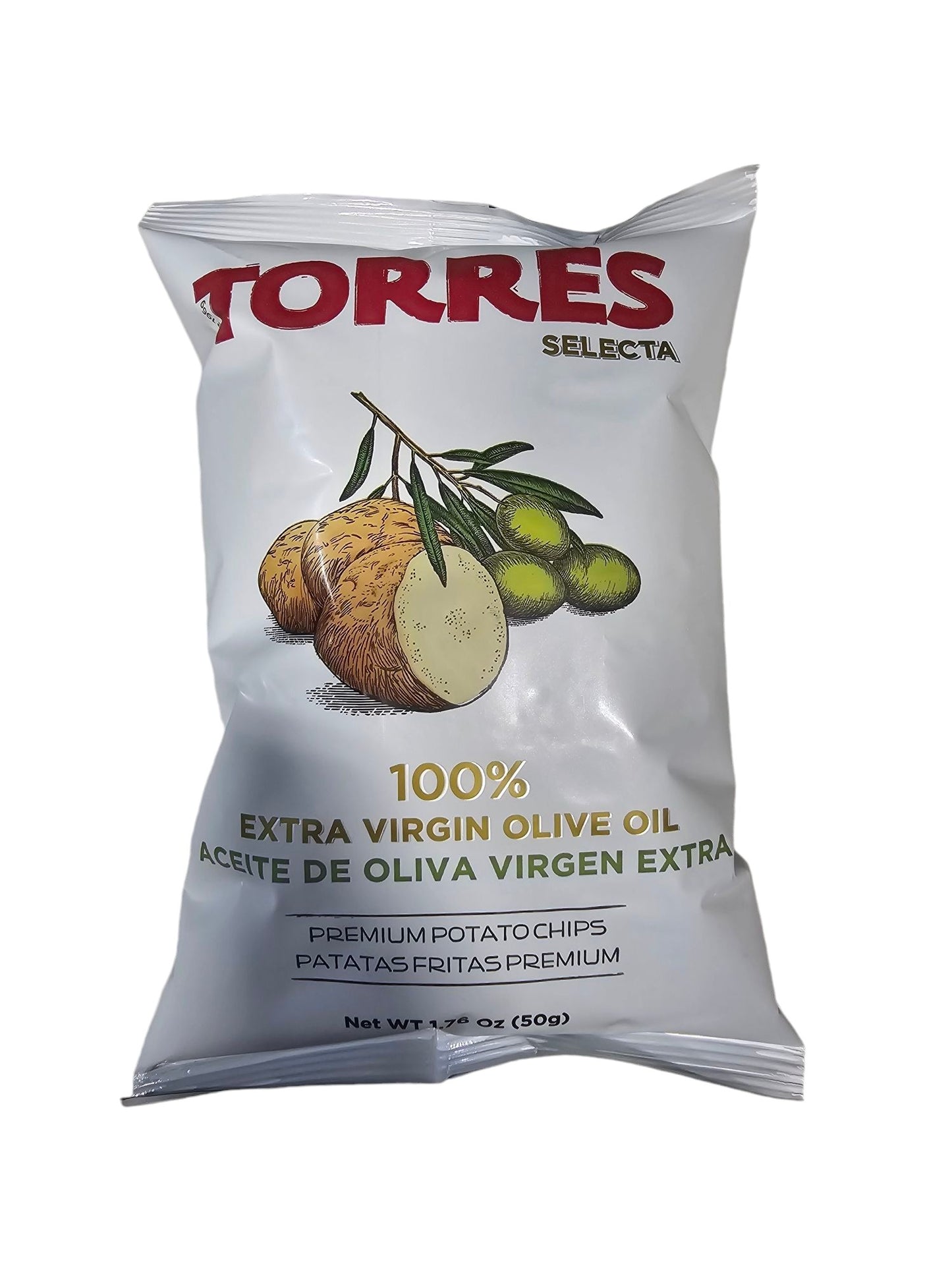 Torres Extra Virgin Olive Oil Potato Chips — Case of 20 (1.41 oz (40g) Bags)