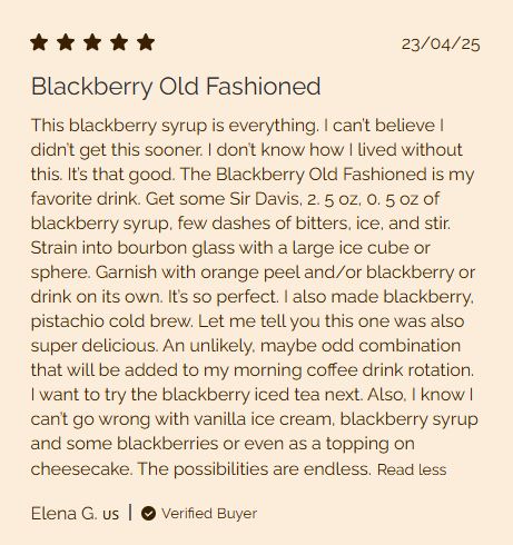 Monin Blackberry Syrup 1 Liter Bottle