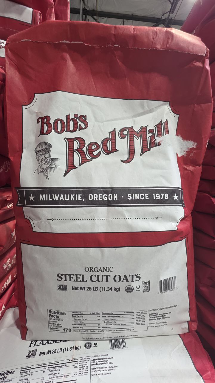 Bob's Red Mill Organic Steel Cut Oats 25lb