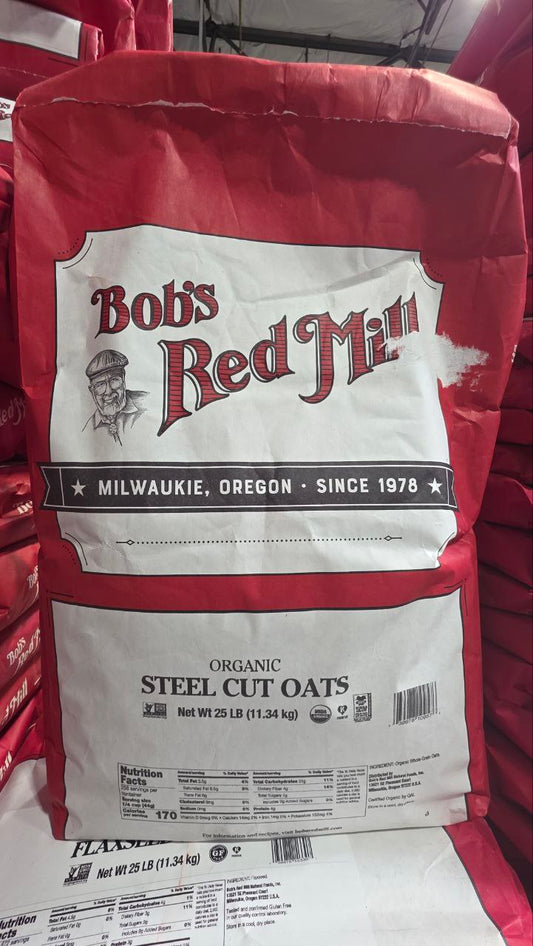 Bob's Red Mill Organic Steel Cut Oats 25lb