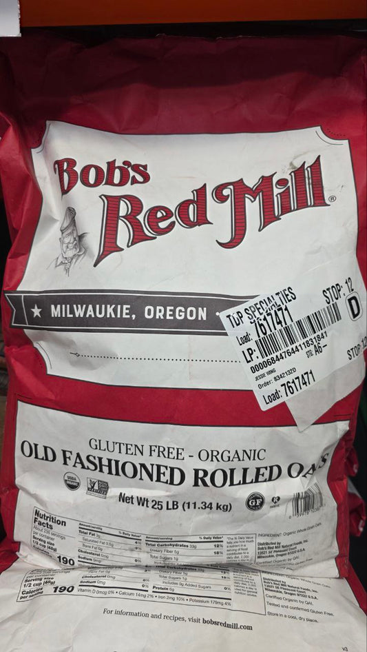 Bob's Red Mill Old Fashioned Rolled Oats 25lb
