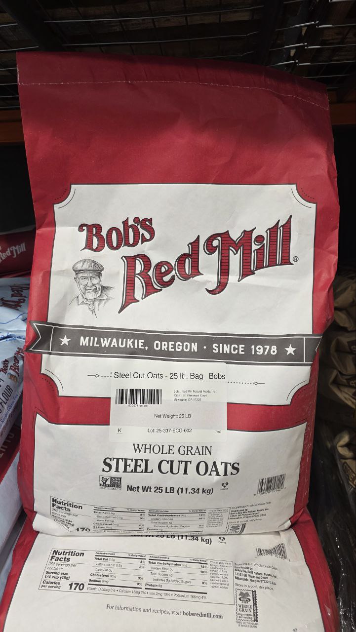 Bob's Red Mill Steel Cut Oats 25lb