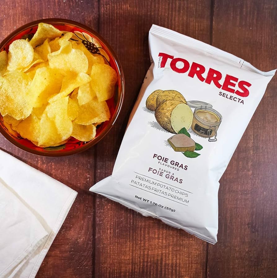 Torres Foie Gras Potato Chips — Case of 20 (1.76 oz (50g) Bags)