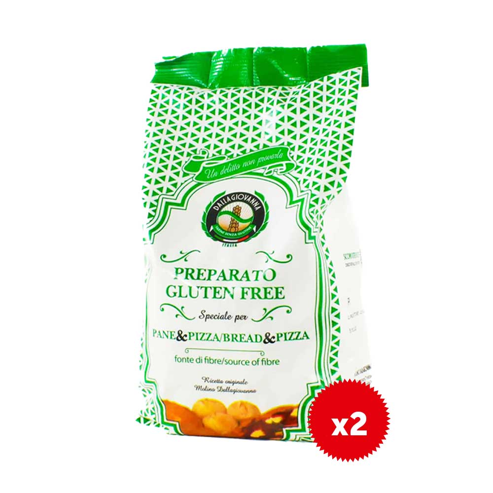 Molino Dallagiovanna Preparato Gluten Free Pane and Pizza 1 Kg (2 pack)