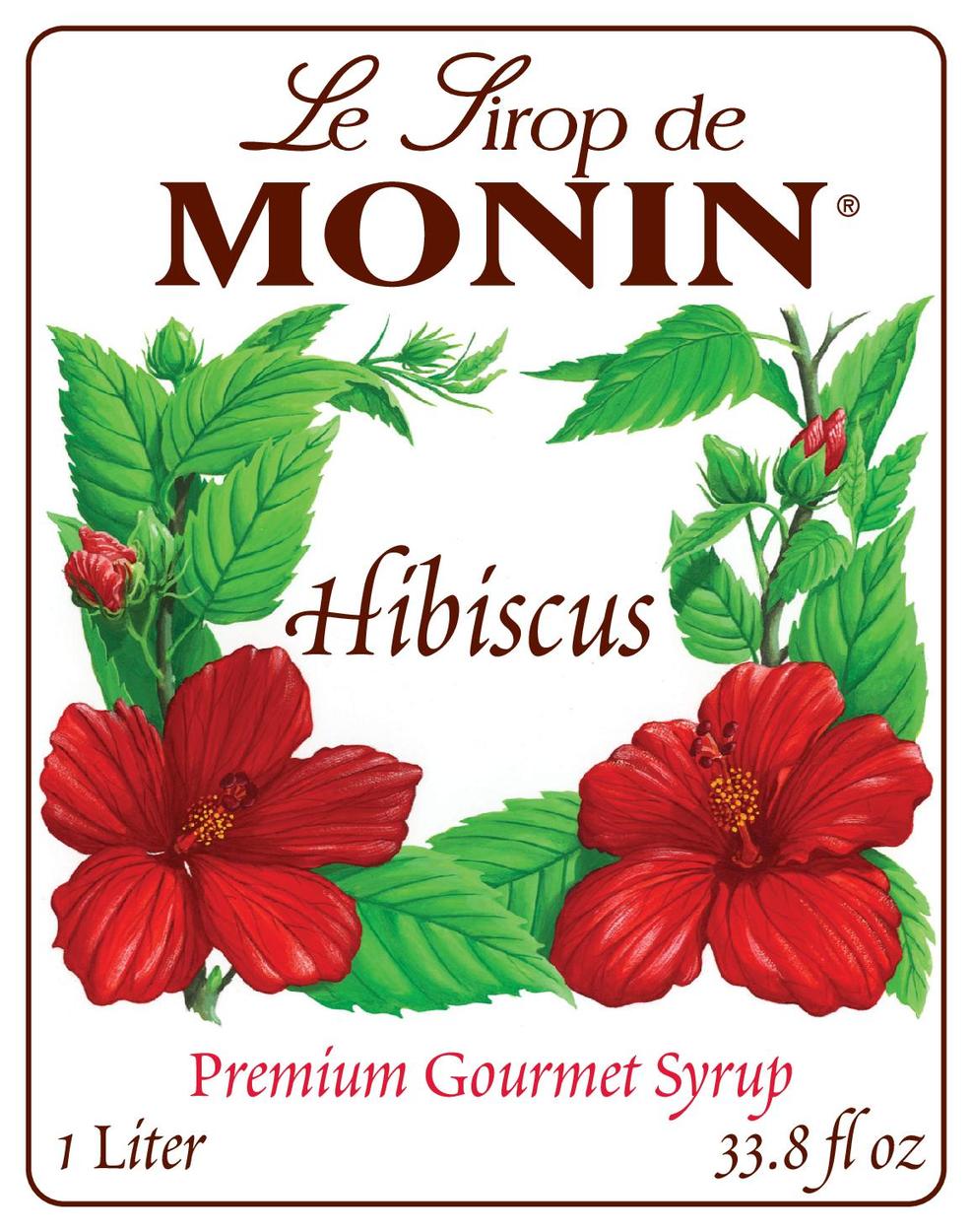 Monin Hibiscus Syrup 1 Liter Bottle