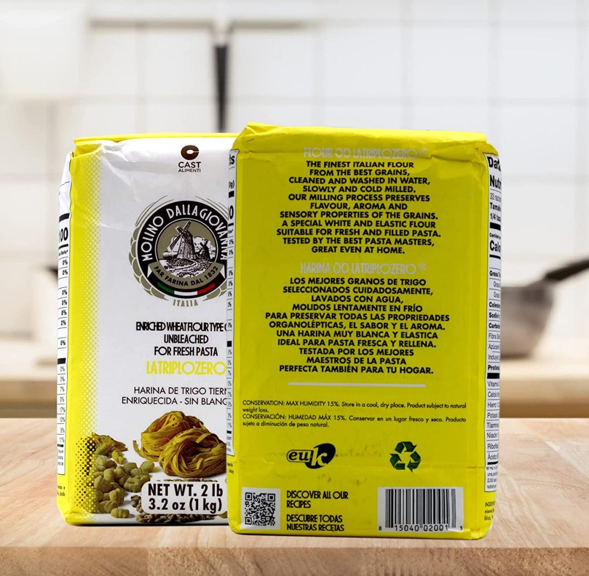 Molino Dallagiovanna LaTriplozero Pasta 00 Flour 2 x 1 kg