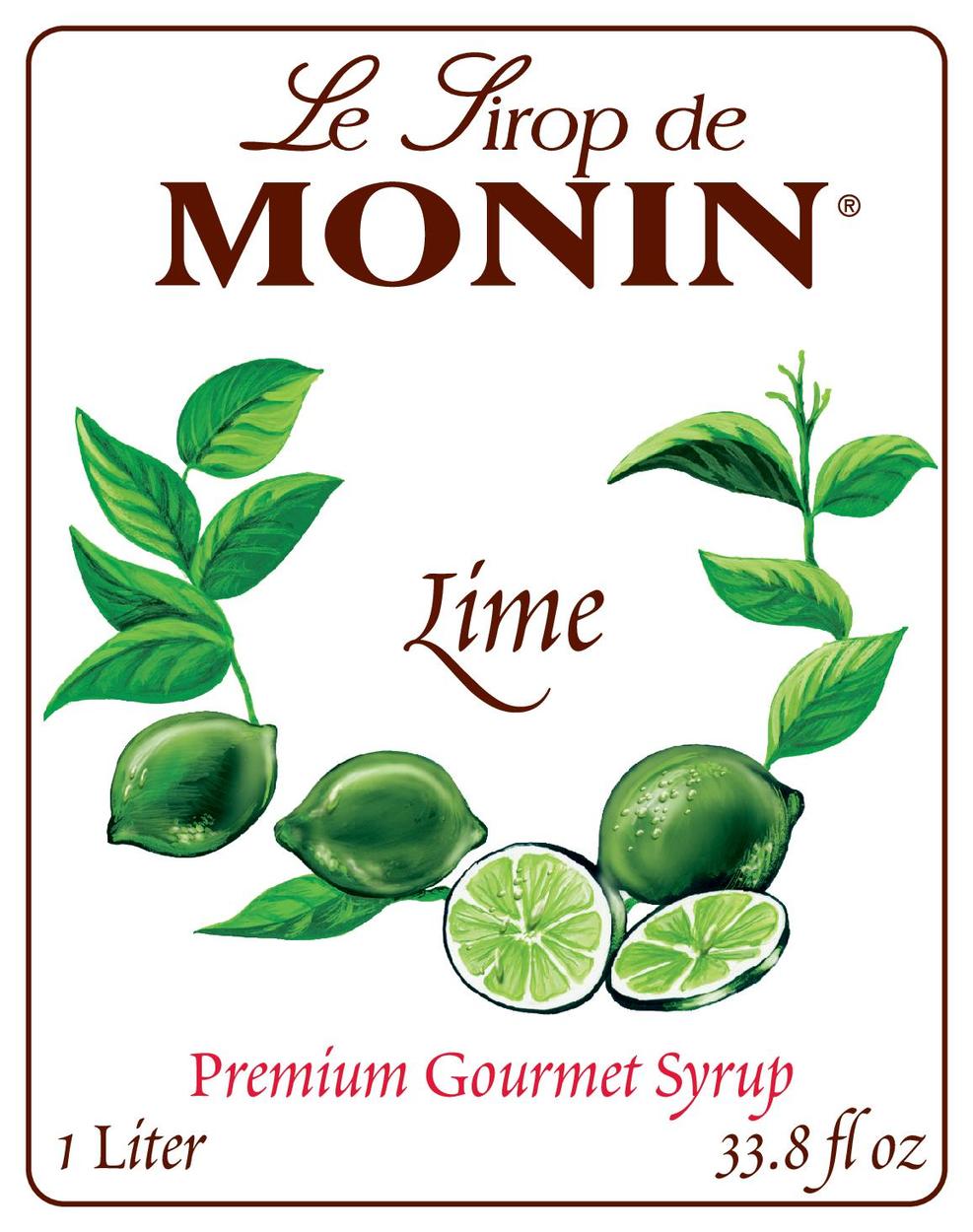 Monin Lime Flavored Syrup 1 Liter bottle