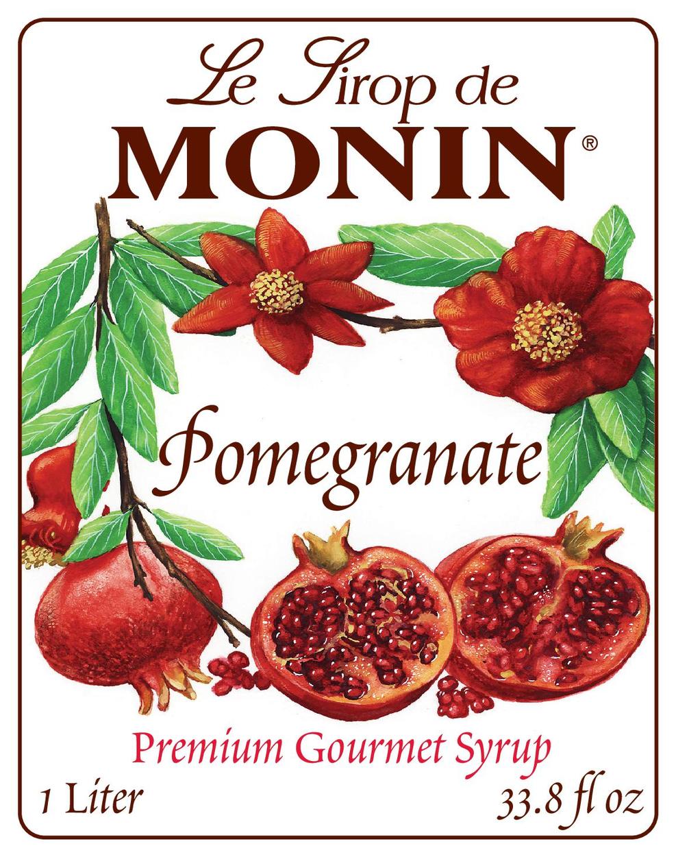 Monin Pomegranate Syrup 1 Liter Bottle