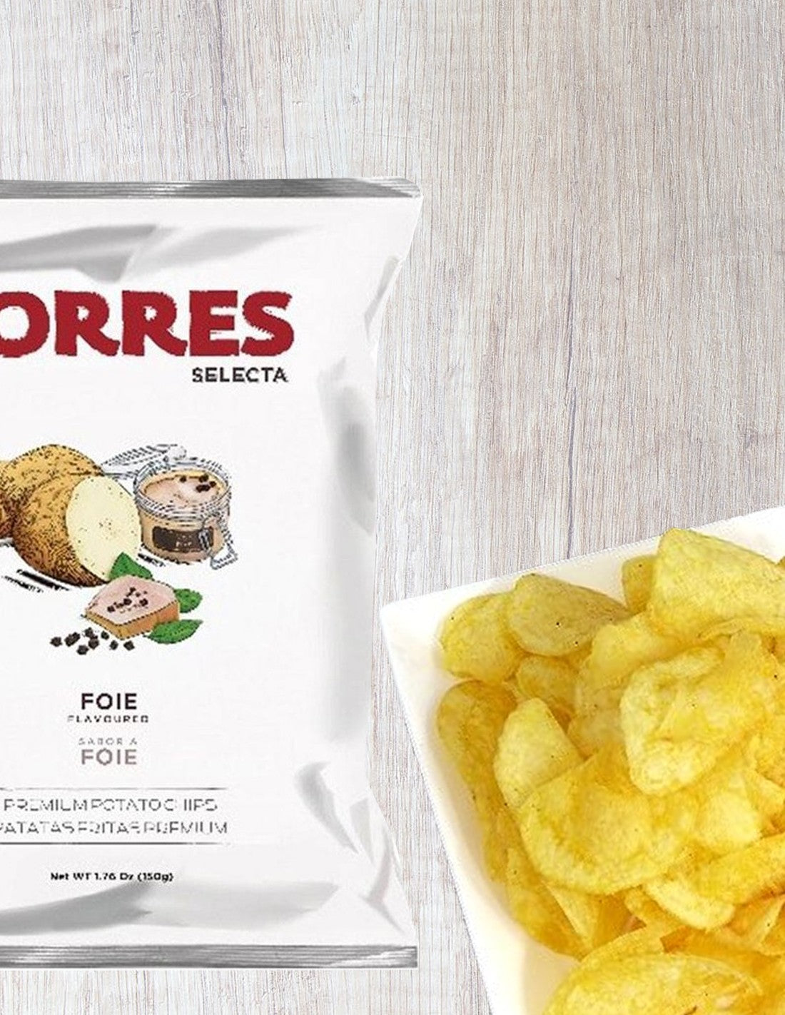 Torres Foie Gras Potato Chips — Case of 20 (1.76 oz (50g) Bags)