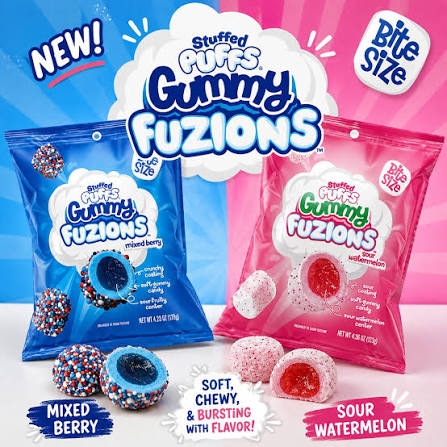 Stuffed Puffs Sour Watermelon Gummy, 4.36 Ounce, 8 Per Case