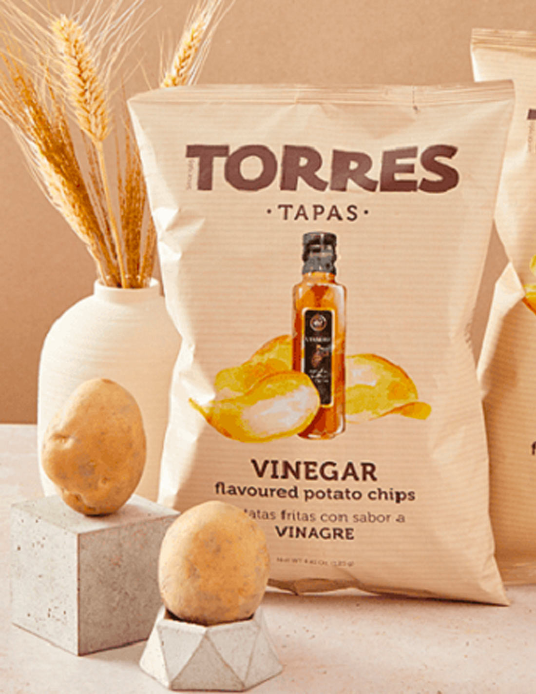 Torres Vinegar Potato Chips — Case of 20 (1.41 oz (40g) Bags)
