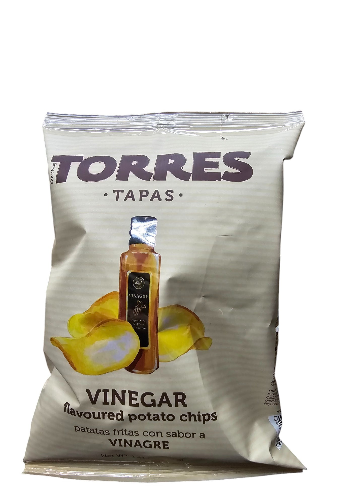 Torres Vinegar Potato Chips — Case of 20 (1.41 oz (40g) Bags)