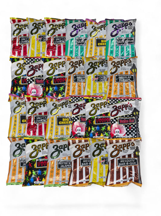 Zapps Supervariety Potato Chips 24 pack 1.5 oz All 9 flavors included